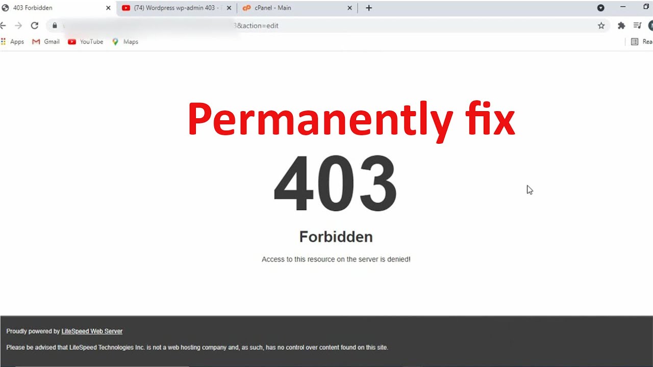 Fix 403 Forbidden Error on wp-admin in WordPress